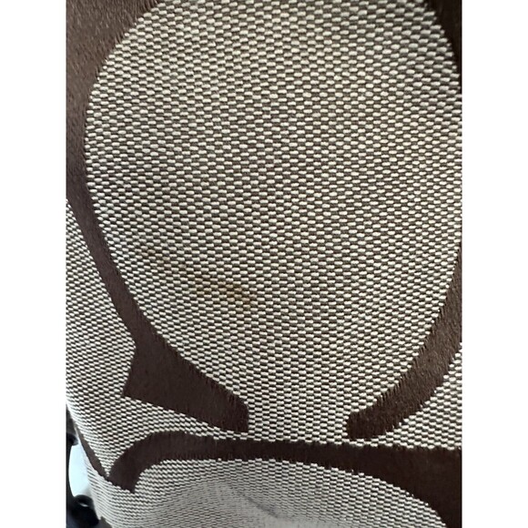 COACH Signature Monogram Bag Style 11648 Carly Shoulder Handbag Tan Preowned - Picture 3 of 12